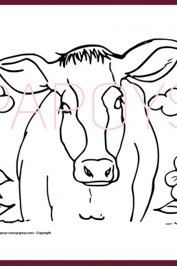 Cow in the Field drawing for free download