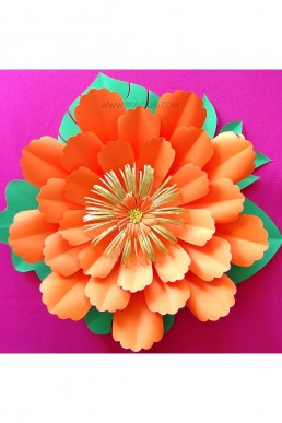 Molde de Flor Naranja para Descargar Gratis en Pdf