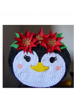 Molde de Piñata Pinguino para Descargar Gratis en Pdf