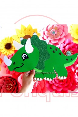 Moldes de Dinosaurio Triceratops Decorativo para Descargar Gratis en PDF