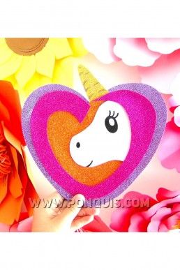 Moldes de Unicornio corazón para Descargar Gratis en PDF
