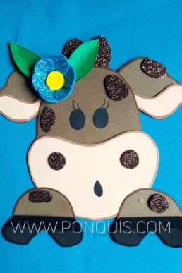 Moldes de Vaca Decorativa con flores para Descargar GRATIS EN PDF