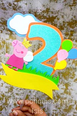 Moldes para realizar Topper de Peppa para Niñas Descarga Gratis en PDF