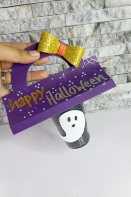 Moldes para descargar de porta vasos Feliz Halloween