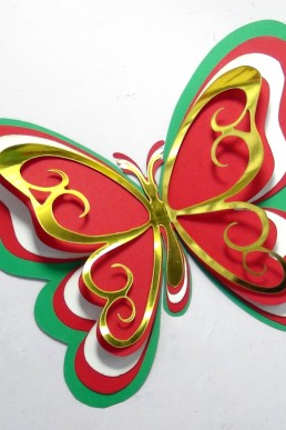 Moldes para realizar Mariposa de Navidad Diseño 1