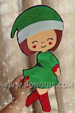 Moldes para realizar Adorno Muñeca Niña Duende de Navidad