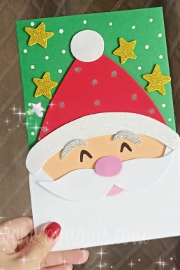 Moldes para decorar tarjeta de Santa claus en pdf