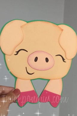 Moldes de cerdito decorativo para descargar Gratis en PDF