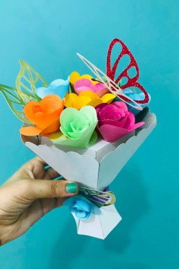 Moldes para realizar Cajita Bouquet para dia de las Madres