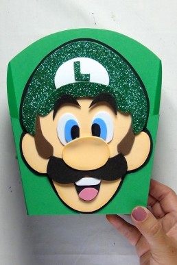 Moldes para realizar cajitas dulceros de Luigi Mario descarga gratis en pdf