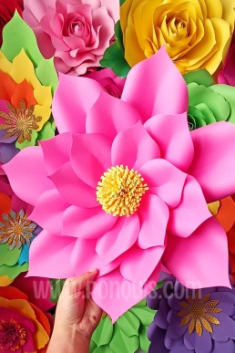 Moldes de petalos para realizar Flor de papel cartulina descarga Gratis en pdf