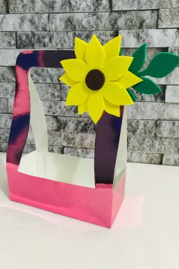 Moldes para realizar Caja de regali con girasol decoratovo descarga Gratis en pdf
