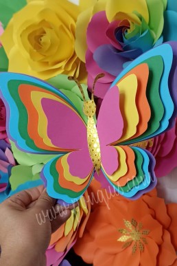 Moldes para realizar Mariposas decorativas de papel cartulina de colores en pdf
