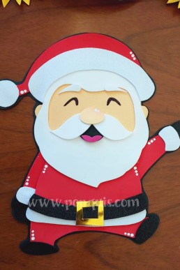 Moldes o plantillas para realizar Santa Claus o Papà Noel deorativo de Foami en PDF