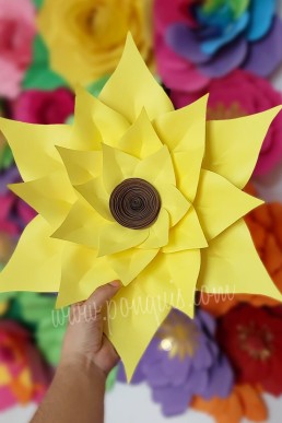 Moldes para realizar Flor de papel para decoracion de Otoño descarga gratis en PDF