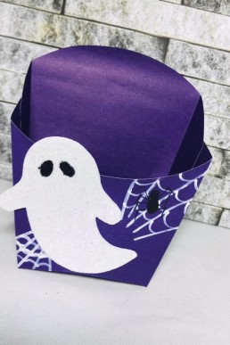 Moldes para realizar cajita Dulcero Fantasma de Halloween Descarga Gratis en PDF