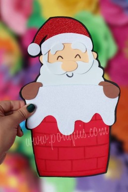 Moldes para realizar Santa Claus en chimenea Descarga Gratis en PDF