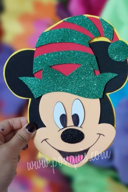 Moldes para realizar Adorno de Mickey decorativo de Navidad Elfo Moldes Gratis en PDF