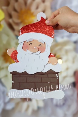 Moldes para realizar Adorno decorativo de Navidad Papa Noel en chimenea