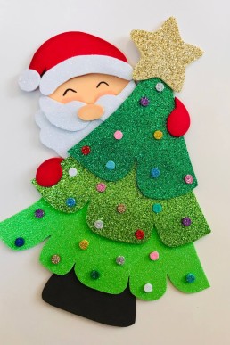 Moldes para realizar Papa Noel con arbolito de Navidad Descarga Gratis en PDF