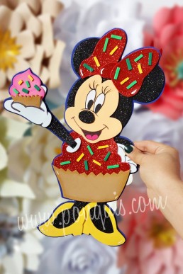 Moldes para realizar Minnie con cupcake de Navidad Descarga GRATIS EN PDF