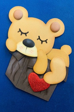 Moldes para hacer aplique decorativo de san Valentin oso con cajita DescargaGratis en PDF
