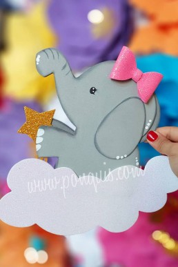 Moldes para hacer elefante Bebè con Nuve Descarga GRATIS en PDF