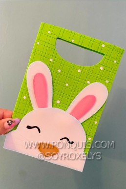 Moldes ara hacer bolsita de regalo con conejo decorativo Descarga Gratis en PDF