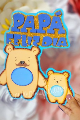 Moldes àra realizar apliqeu Dia del Padre Osos con letras Descarga Gratis en PDF