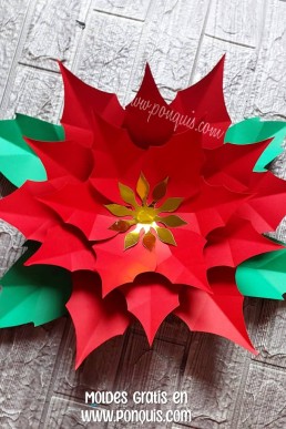 Moldes para hacer flor de papel para decoraciones de Navidad Descarga Gratis en PDF