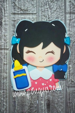 Moldes para hacer Niña escolar aplique con cabello negro Descarga GRATIS