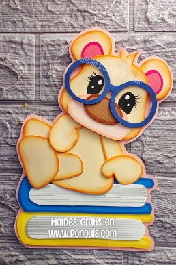 MANUALIDADES CON FOAMIO ESCOLARES Oso con Libros
