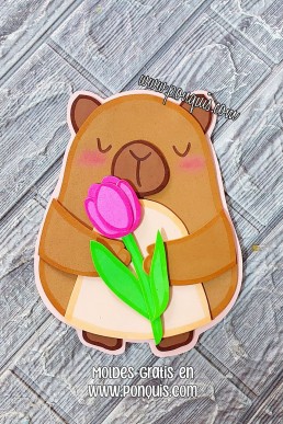 Moldes para hacer Capibara con Tulipan Descarga Gratis en PDF