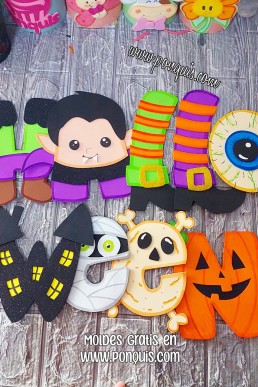 Moldes para hacer letrero decorativo de Halloween