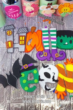 Moldes para hacer letrero decorativo de halloween 3