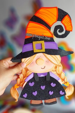 Moldes para hacer Brujita de Halloween Descarga Gratis con Cupon