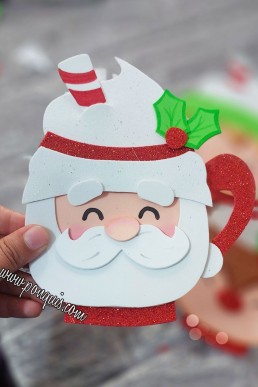 Moldes para hacer Taza decorativa de Santa Claus Descarag Gratis