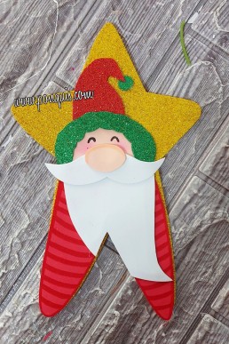 Moldes en PDF para hacer manualidades de Navidad Estrella Santa Claus