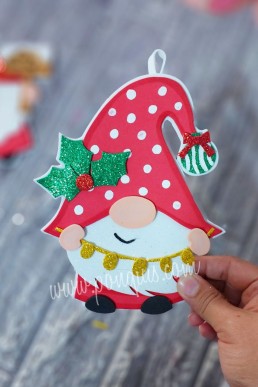 Moldes para hacer Gnomo decorativo de Navidad con lacito Descarga Gratis en PDF