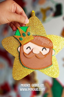 Moldes para hacer Estrella Rey Mago M decorativo de Navidad Descarga Gratis en PDF