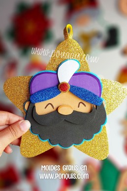 Moldes para hacer Rey Mago N decorativo de Navidad Descarga Gratis en PDF