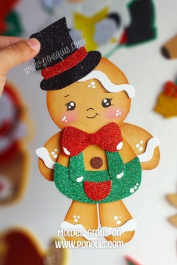 Moldes para hacer Galleta de Jengibre decorativa de navidad