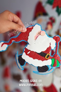 Moldes para hacer SATA CLAUS CON PATIUNES decorativo de navidad