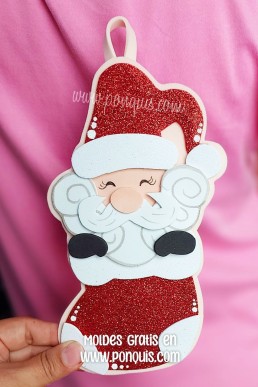 Moldes para hacer bota de Santa Claus de foami