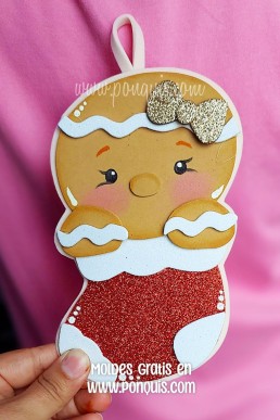 Moldes para hacer Bota navideña de Galleta de jengibre con foami