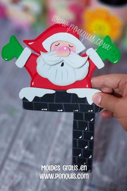 Moldes para hacer apagador Santa en Chimenea