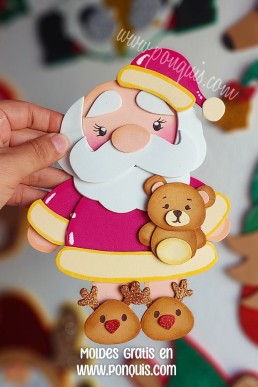 Moldes para hacer Santa Claus con pìjama descarga gratis