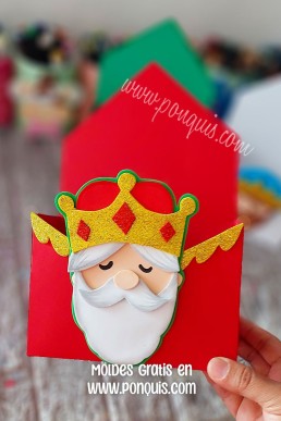 Moldes para hacer Cajita de regalo de Melchor Rey Mago Descarga Gratis