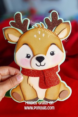 Moldes para hacer aplique decorativo de renito de Navidad sentado