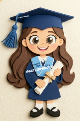 Moldes GRATID en PDF para hacer niña graduada escolar